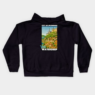 Waterdeep Tourism Poster Design - Travel D&D Kids Hoodie